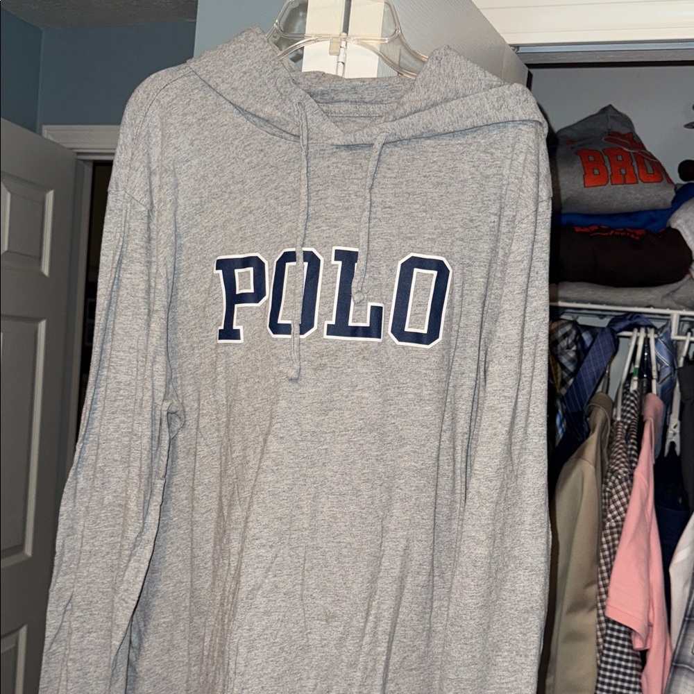 Polo by Ralph Lauren Men's Light Gray Hoodie